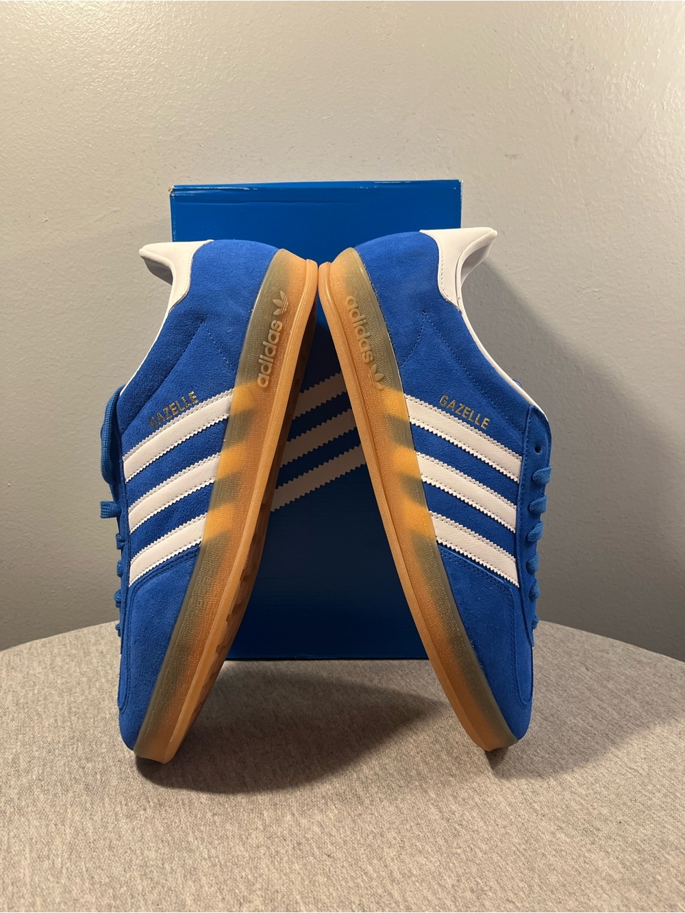 Adidas Originals Gazelle Indoor "Blue Bird" White Gum Men's Shoe Size 10.5 JI206 - Picture 8 of 12